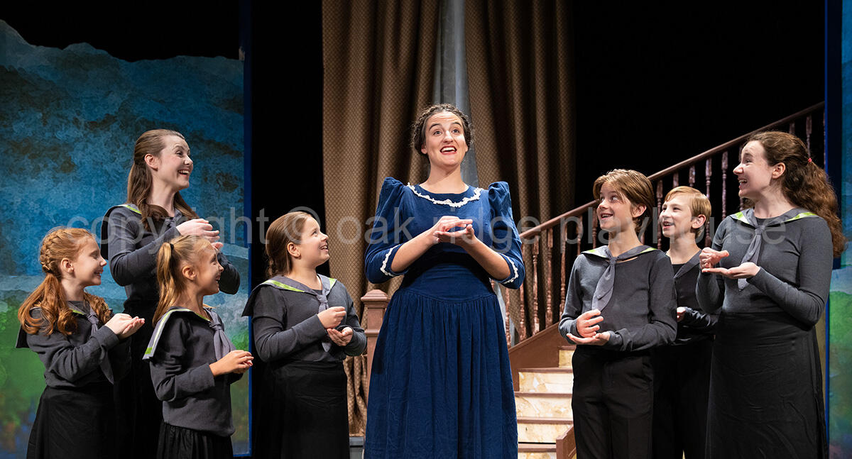 Casey Maxwell as Maria, Olivia Williams as Liesl, Ella Trisler as Louisa, Danny Davis as Fredrich, Jonah Rowlings as Kurt, Elisabeth Greeson as Brigitta, Alexa Kaczmarek as Marta, and MaKenna Reilly as Gretl