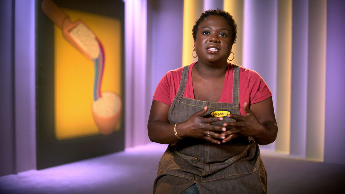 Stephenie Simmons on set of Secret Chef