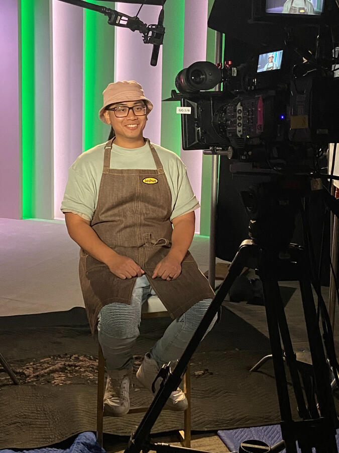 Joshua Walbolt during last looks for interviews