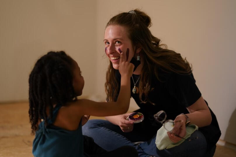 Jasmine Herbert and Robyn Wood behind the scenes of Elena